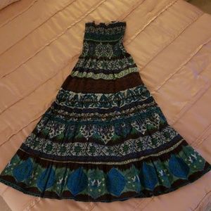 Bohemian style strapless dress